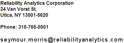 Reliability Analytics Corporation Contact Information